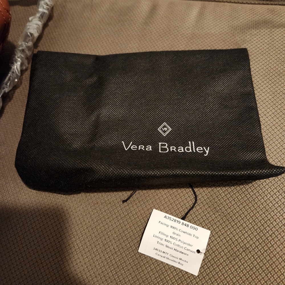 Vera Bradley Brown Leather Gallatin Mocha Purse - Picture 6 of 9